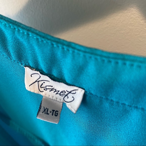 Kismet Teal Sleeveless Blouse Size XL - Picture 3 of 3